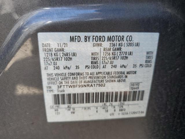 2022 Ford Maverick Xl VIN: 3FTTW8F99NRA17502 Lot: 59724744