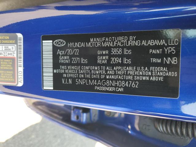 2022 Hyundai Elantra Sel VIN: 5NPLM4AG8NH084762 Lot: 59254214