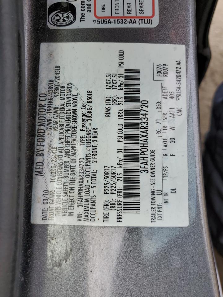 3FAHP0HAXAR334720 2010 Ford Fusion Se