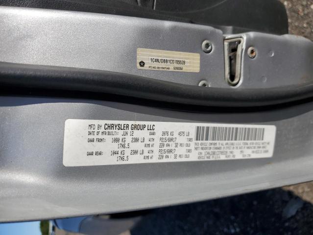 2012 Jeep Compass Sport VIN: 1C4NJDBB1CD705539 Lot: 57953254