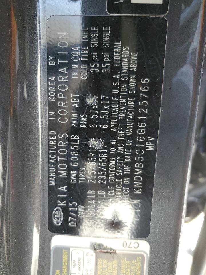 KNDMB5C16G6125766 2016 Kia Sedona Lx