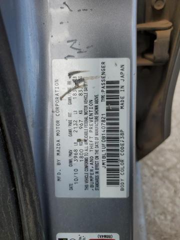 2011 Mazda 3 I VIN: JM1BL1UF0B1407821 Lot: 60311844