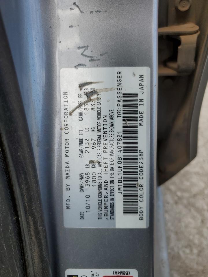 JM1BL1UF0B1407821 2011 Mazda 3 I