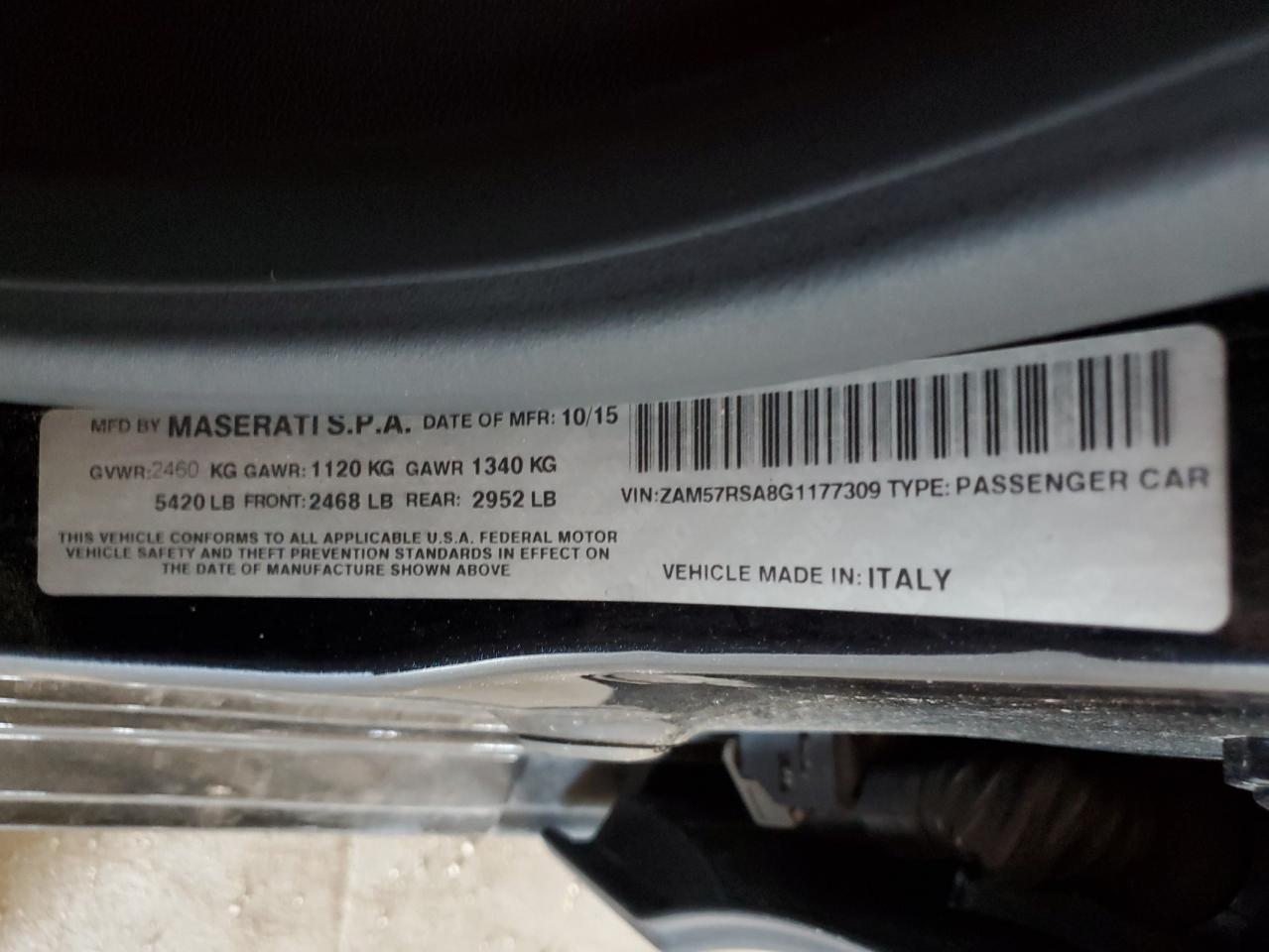 ZAM57RSA8G1177309 2016 Maserati Ghibli S