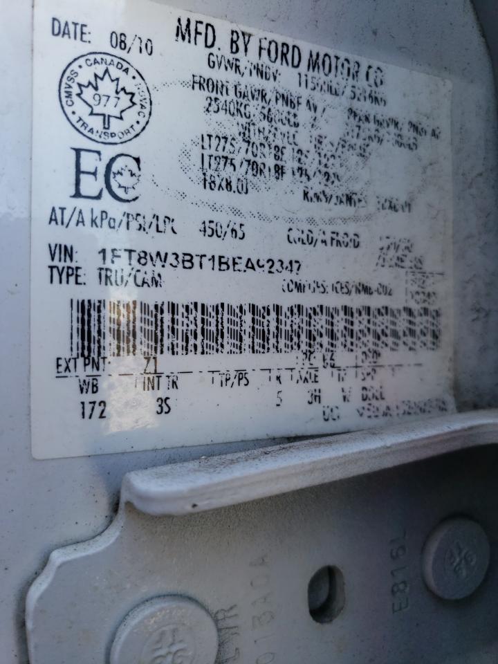 1FT8W3BT1BEA92347 2011 Ford F350 Super Duty