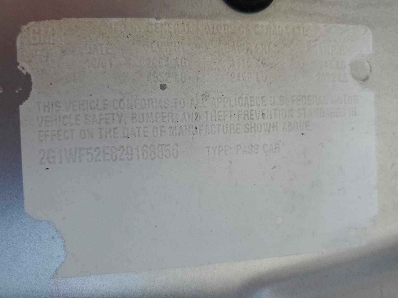 2G1WF52E829168856 2002 Chevrolet Impala