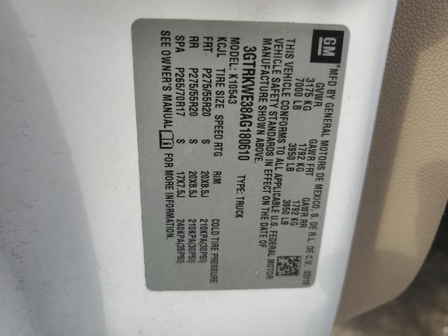 2010 GMC Sierra K1500 Slt VIN: 3GTRKWE38AG180610 Lot: 60441184