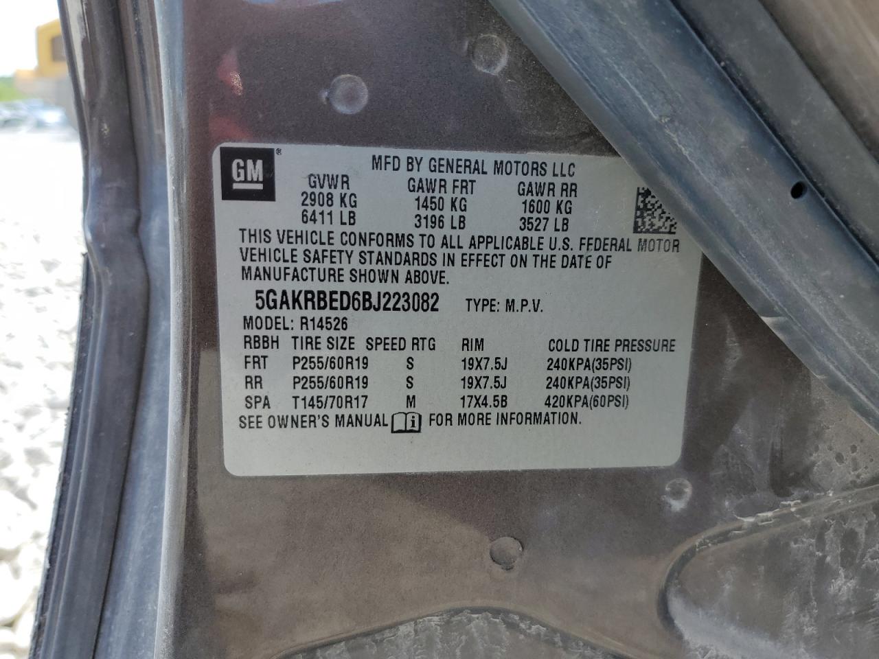 5GAKRBED6BJ223082 2011 Buick Enclave Cxl