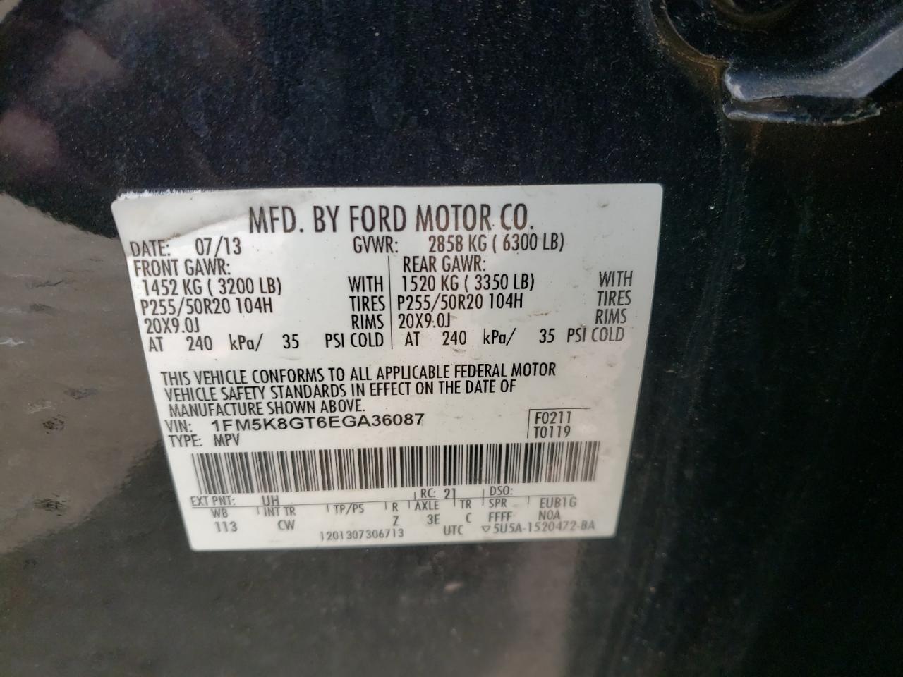 1FM5K8GT6EGA36087 2010 Ford Explorer Sport