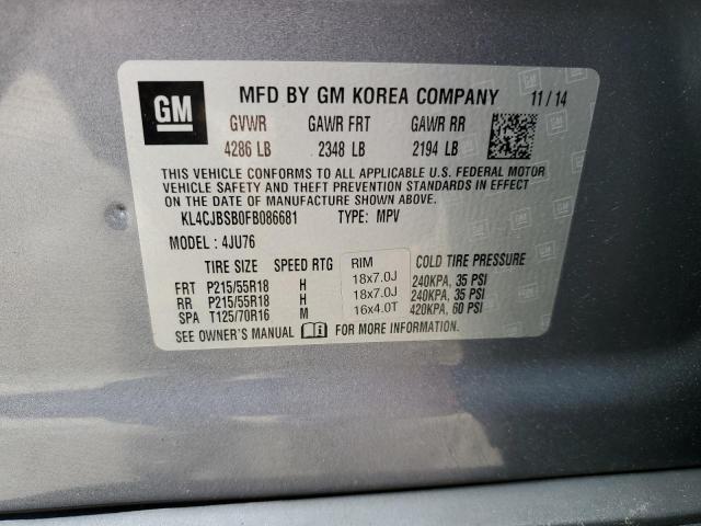 2015 BUICK ENCORE with MECHANICAL damage, VIN KL4CJBSB0FB086681