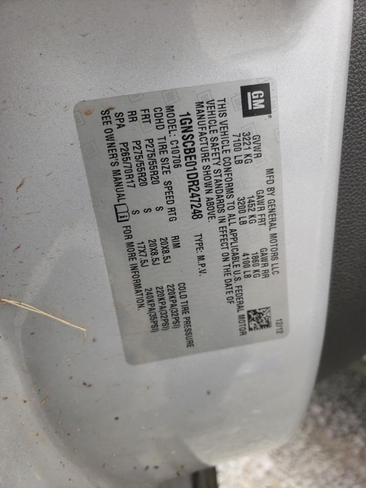 1GNSCBE01DR247248 2013 Chevrolet Tahoe C1500 Lt