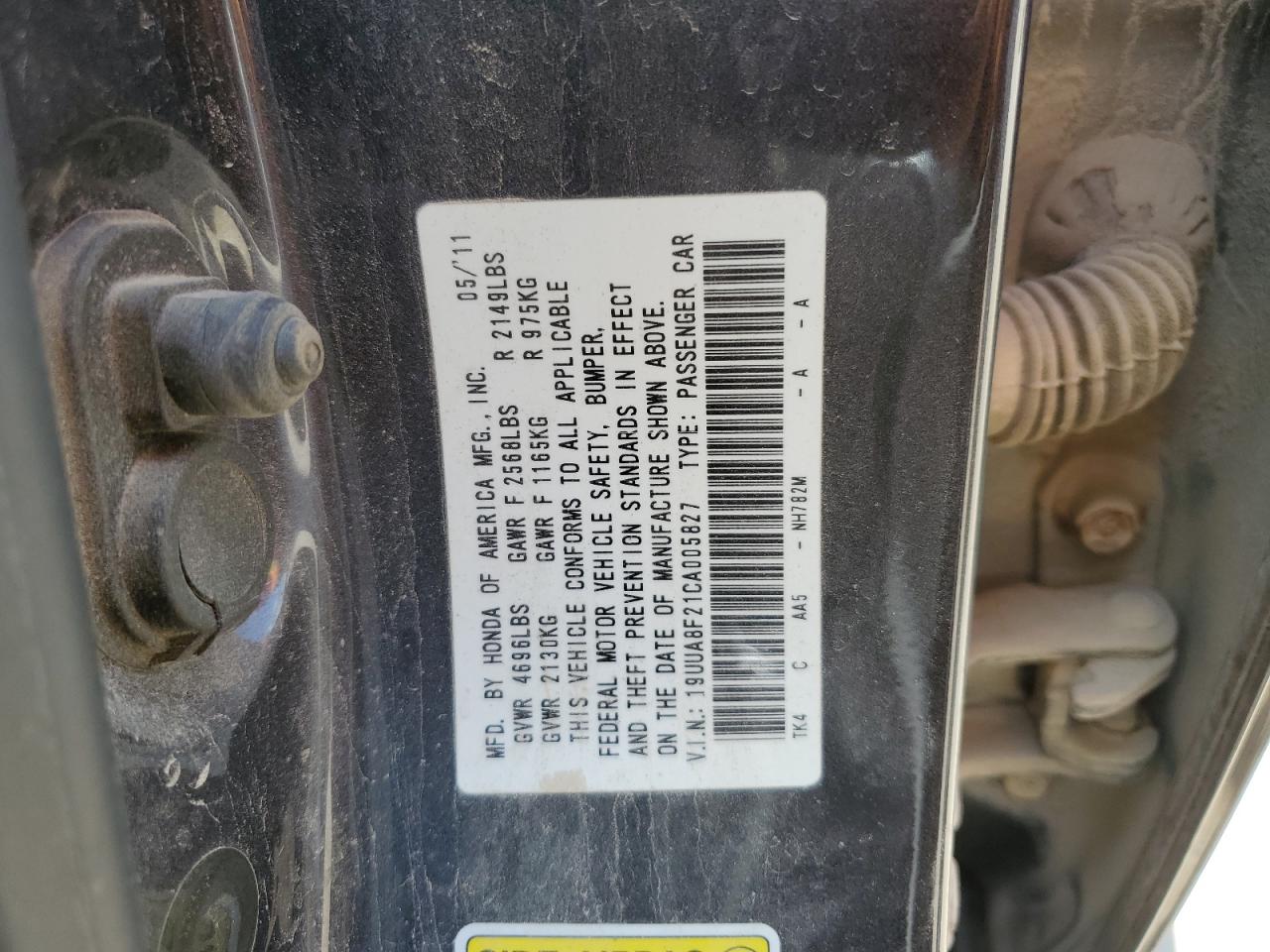 19UUA8F21CA005827 2012 Acura Tl