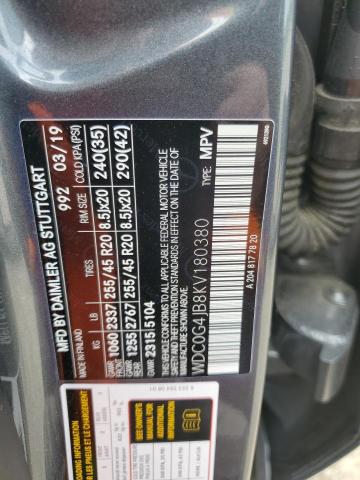 2019 Mercedes-Benz Glc 300 VIN: WDC0G4JB8KV180380 Lot: 60631694