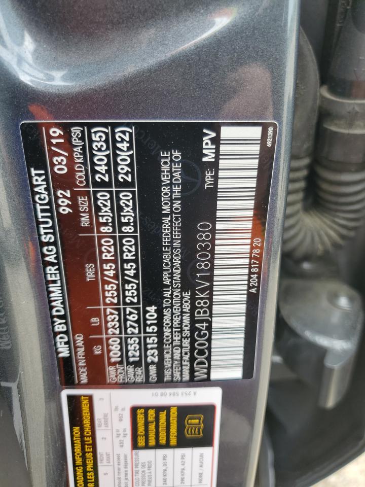 WDC0G4JB8KV180380 2019 Mercedes-Benz Glc 300