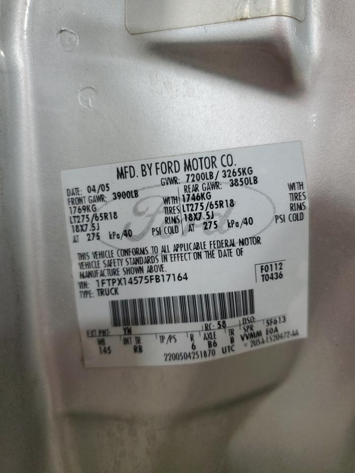 1FTPX14575FB17164 2005 Ford F150