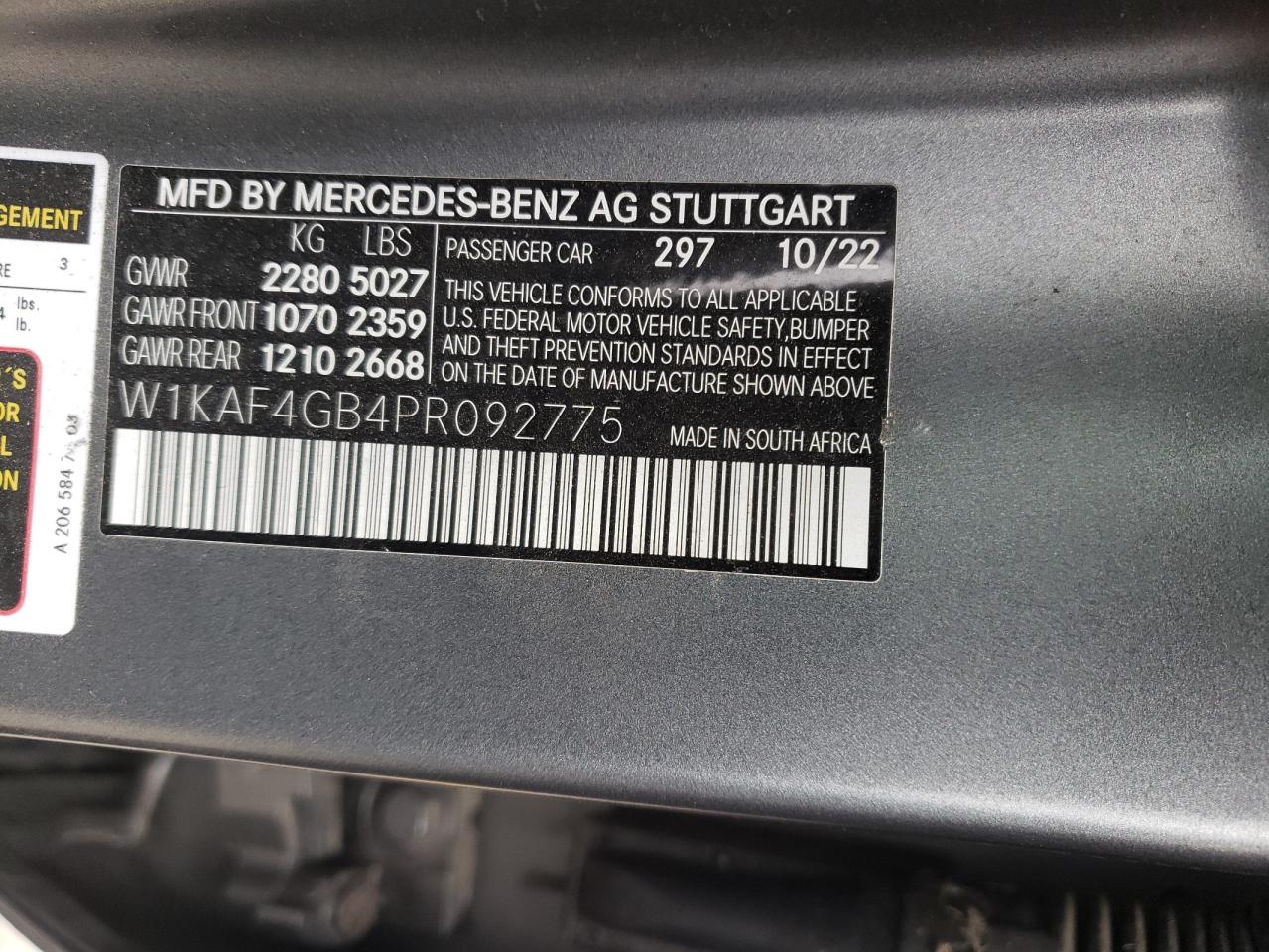 W1KAF4GB4PR092775 2023 Mercedes-Benz C 300