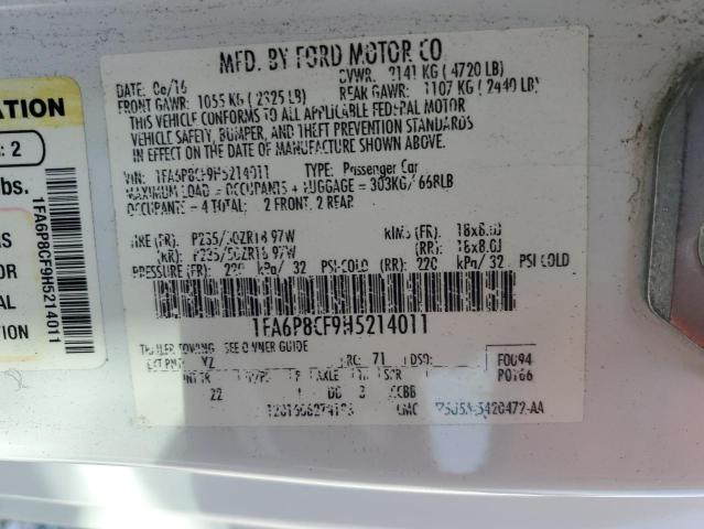 2017 Ford Mustang Gt VIN: 1FA6P8CF9H5214011 Lot: 57699794