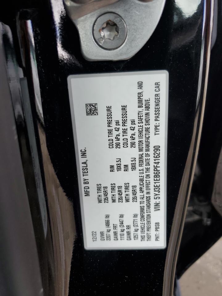 5YJ3E1EB6PF416290 2023 Tesla Model 3