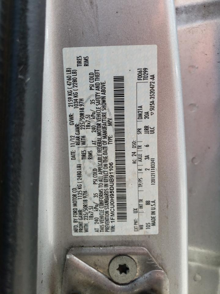 1FMCU0H95DUB91106 2013 Ford Escape Sel