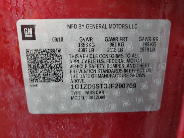 2018 Chevrolet Malibu Lt VIN: 1G1ZD5ST3JF290709 Lot: 58460124