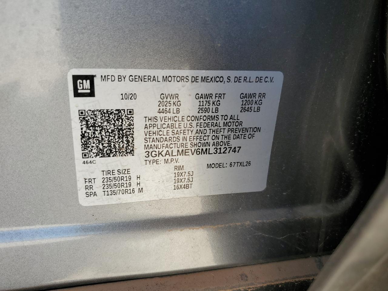 3GKALMEV6ML312747 2021 GMC Terrain Sle