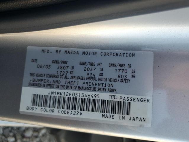 2005 Mazda 3 I VIN: JM1BK12F051346495 Lot: 60155664