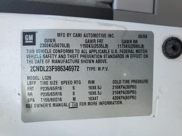 2008 Chevrolet Equinox Ls VIN: 2CNDL23F986346972 Lot: 58028054
