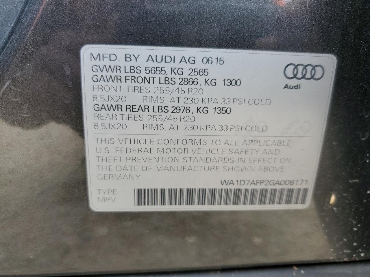 WA1D7AFP2GA008171 2016 Audi Q5 Premium Plus S-Line