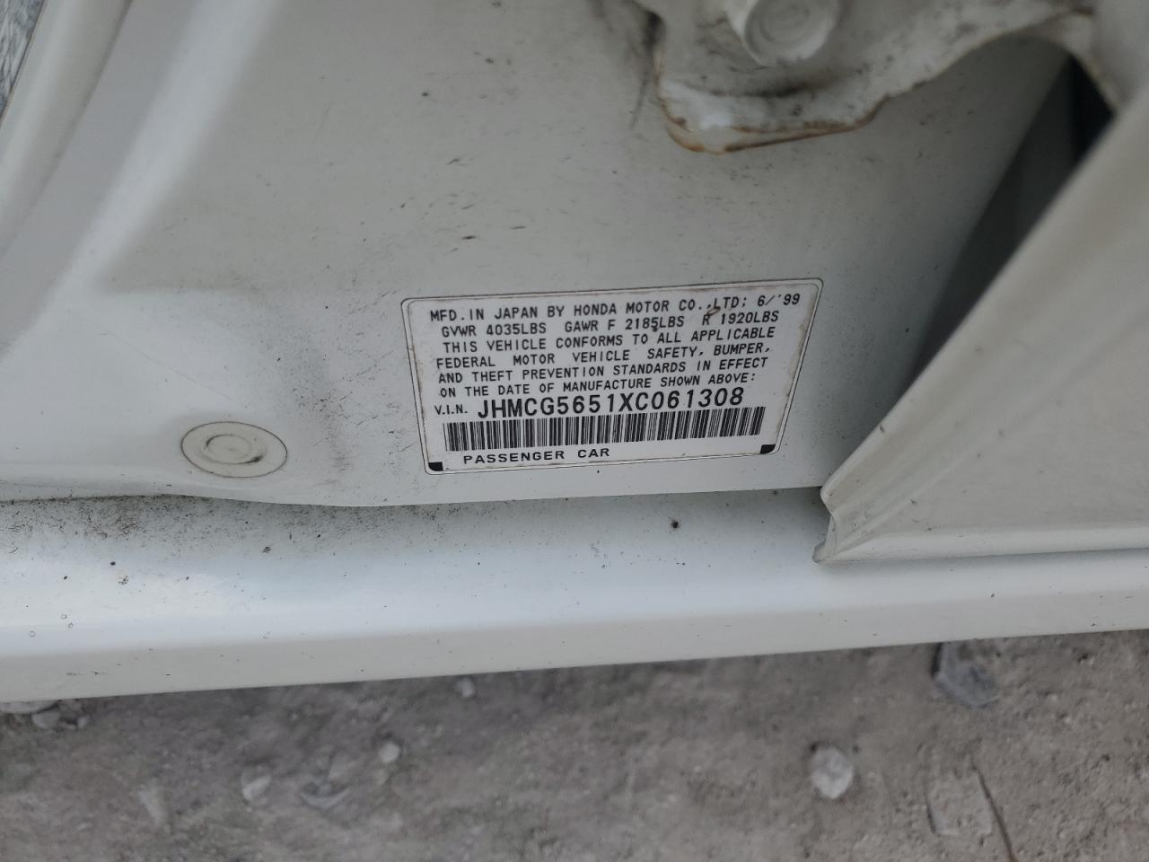 JHMCG5651XC061308 1999 Honda Accord Ex