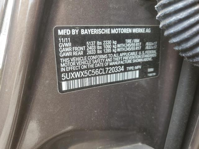 2012 BMW X3 xDrive28I VIN: 5UXWX5C56CL720334 Lot: 55279184