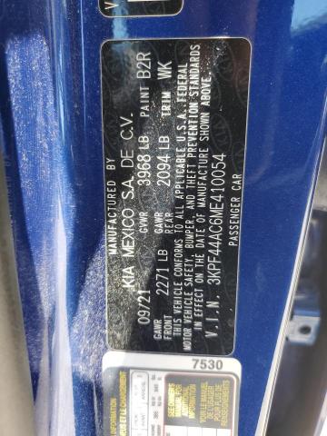 2021 Kia Forte Gt VIN: 3KPF44AC6ME410054 Lot: 60473904