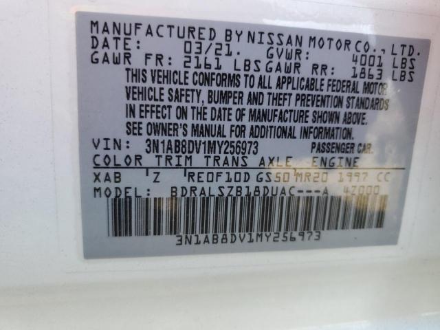 2021 Nissan Sentra Sr VIN: 3N1AB8DV1MY256973 Lot: 57537774