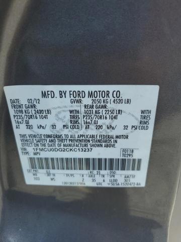 1FMCU0DG2CKC13237 2012 Ford Escape Xlt