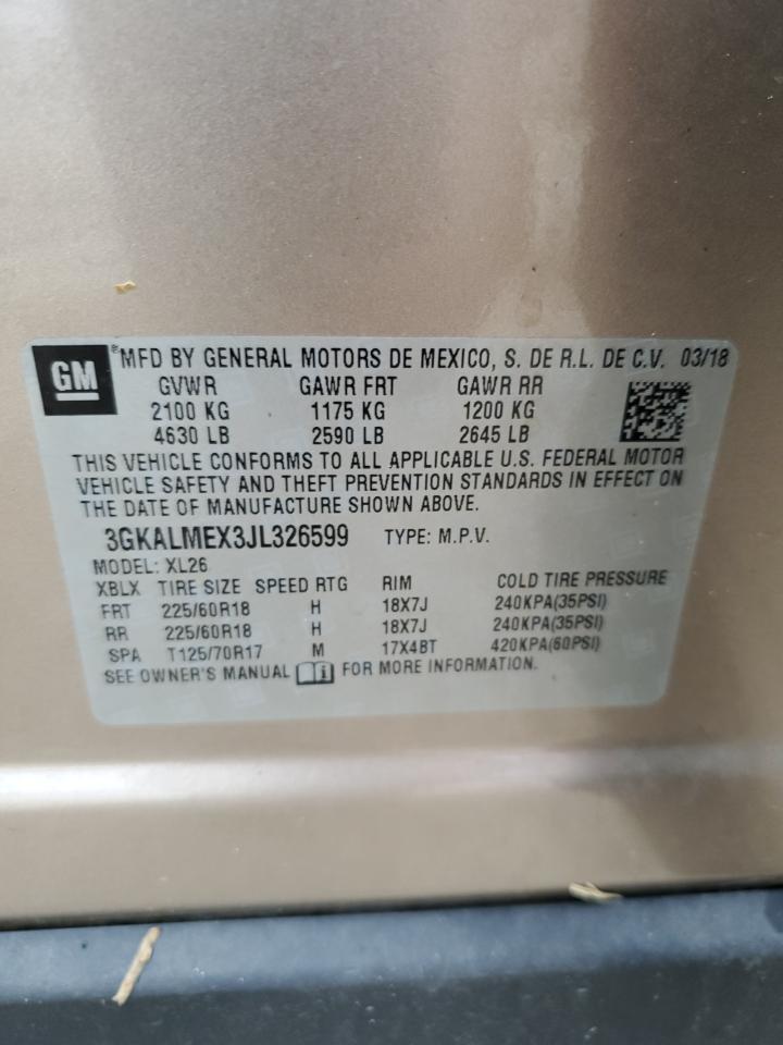 3GKALMEX3JL326599 2018 GMC Terrain Sle