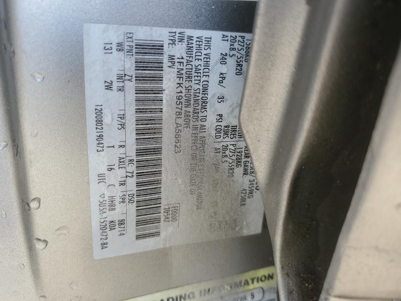 1FMFK19578LA58623 2008 Ford Expedition El Limited