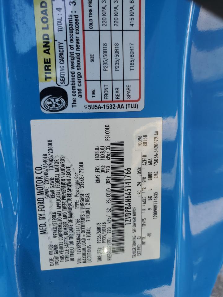 1ZVBP8AN6A5141766 2010 Ford Mustang