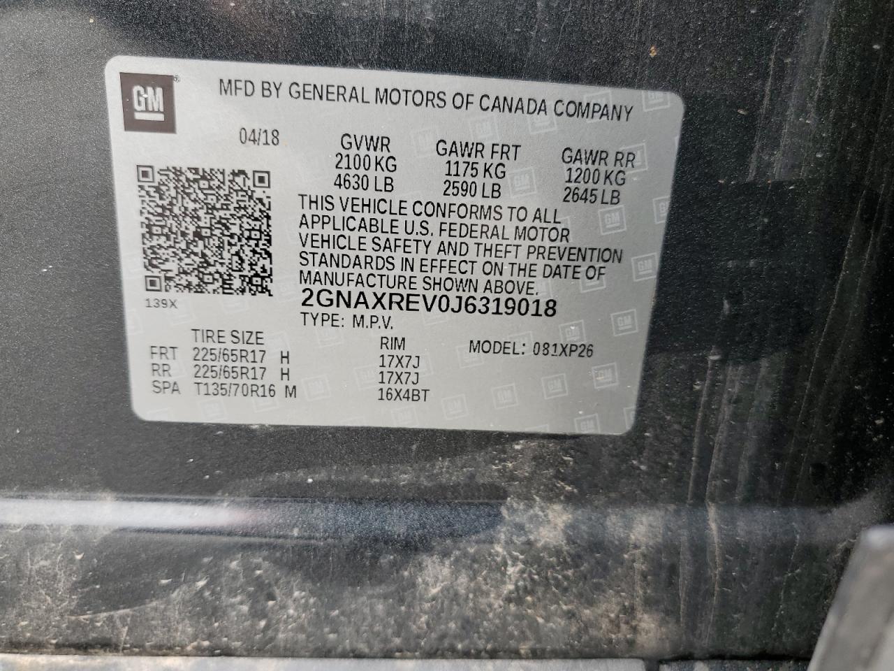 Lot #3009089283 2018 CHEVROLET EQUINOX LS