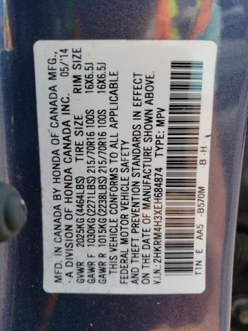 2014 Honda Cr-V Lx VIN: 2HKRM4H3XEH684874 Lot: 58897544