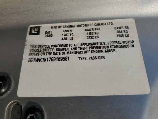 2006 Chevrolet Monte Carlo Lt VIN: 2G1WK151769169581 Lot: 59317194