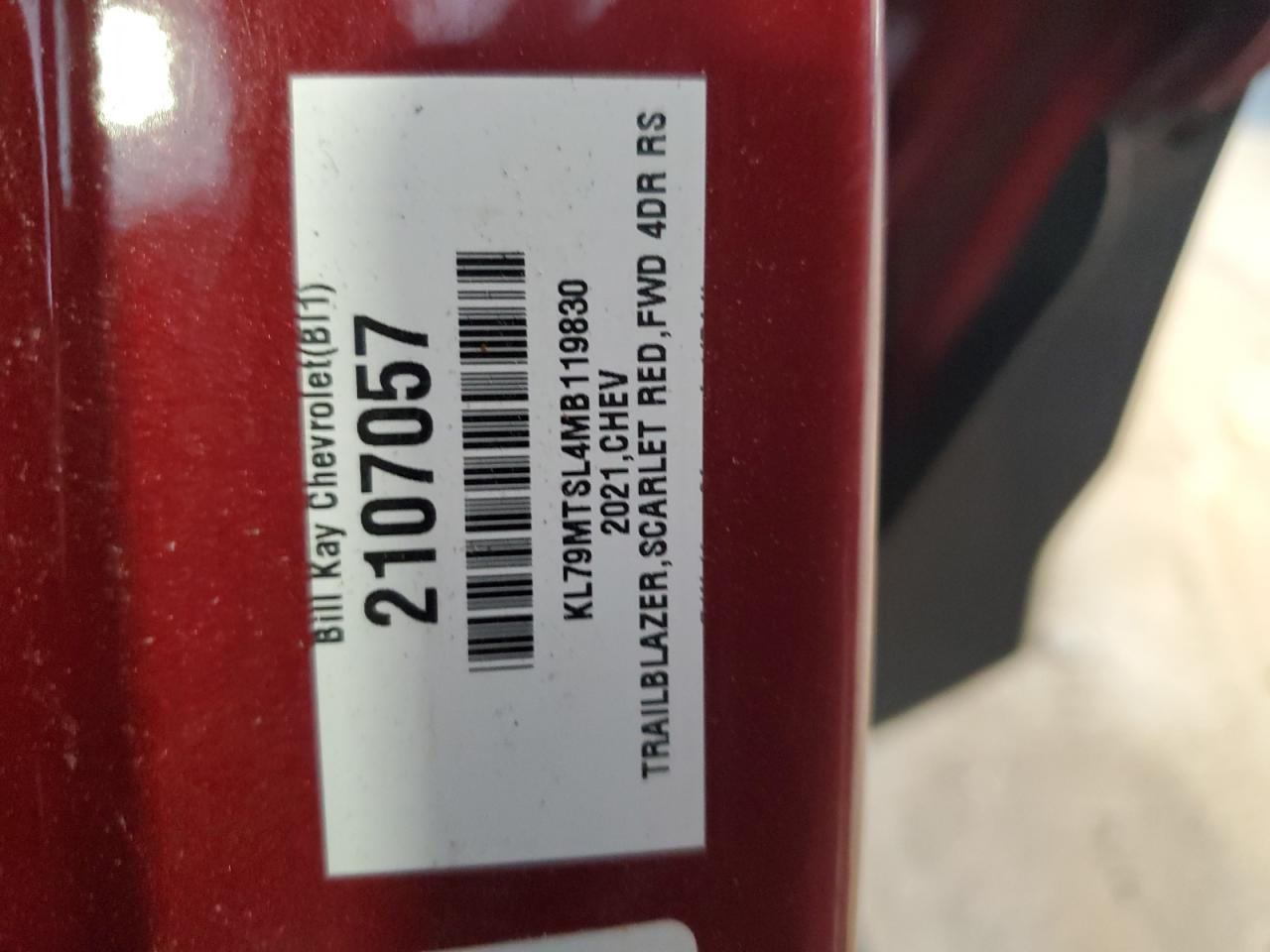 KL79MTSL4MB119830 2021 Chevrolet Trailblazer Rs