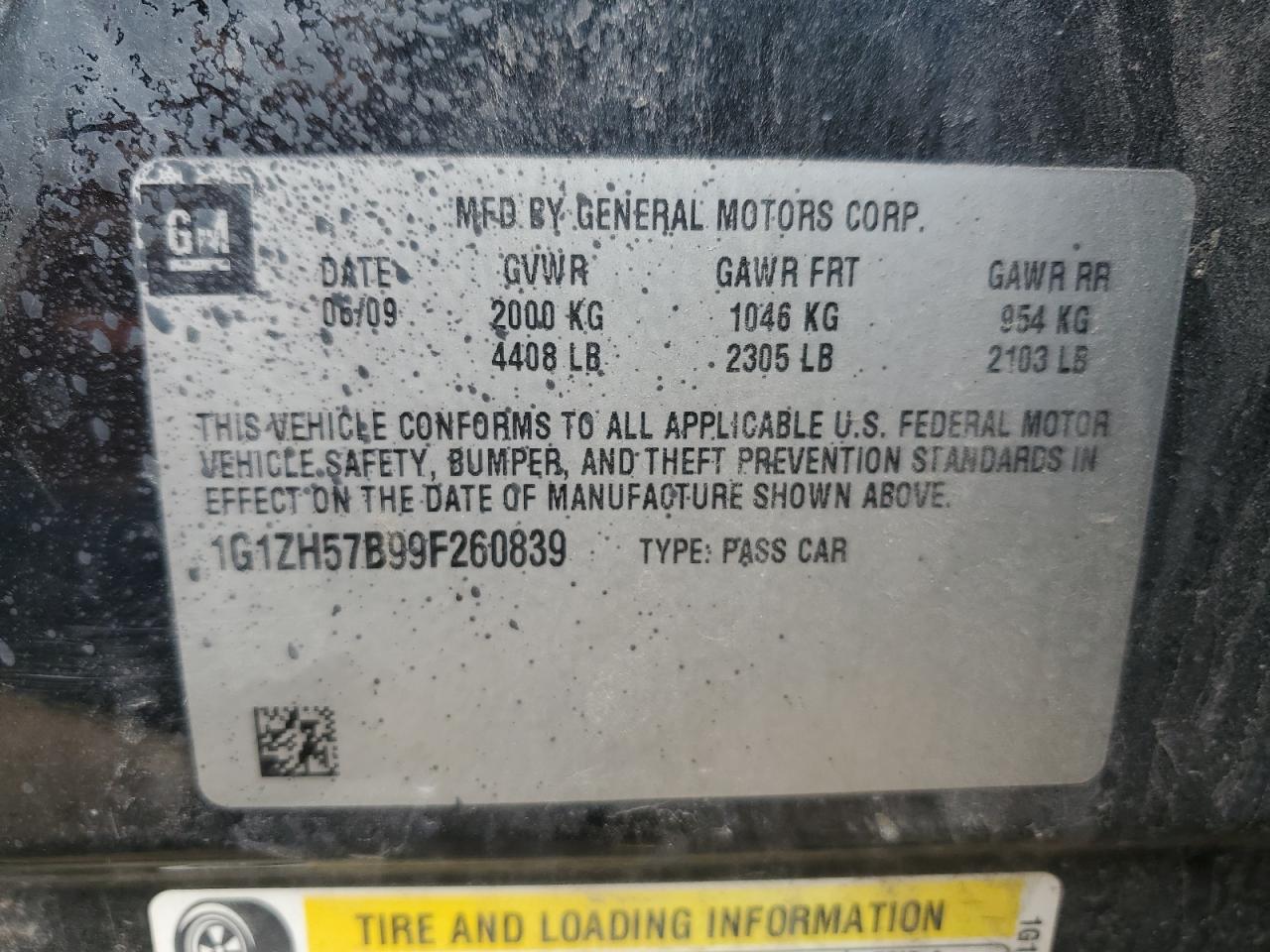 1G1ZH57B99F260839 2009 Chevrolet Malibu 1Lt