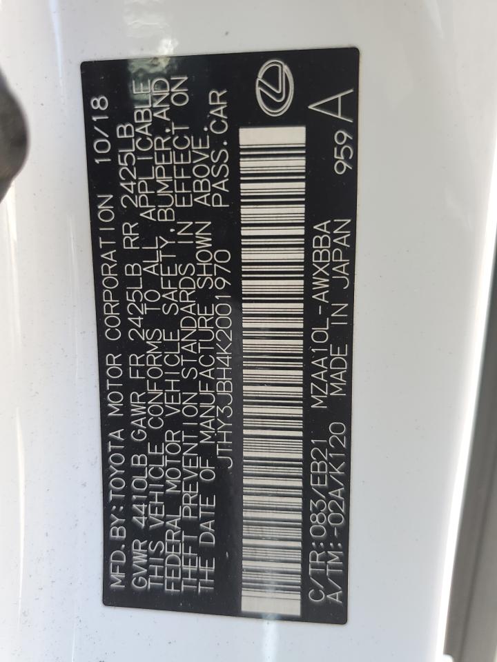 JTHY3JBH4K2001970 2019 Lexus Ux 200