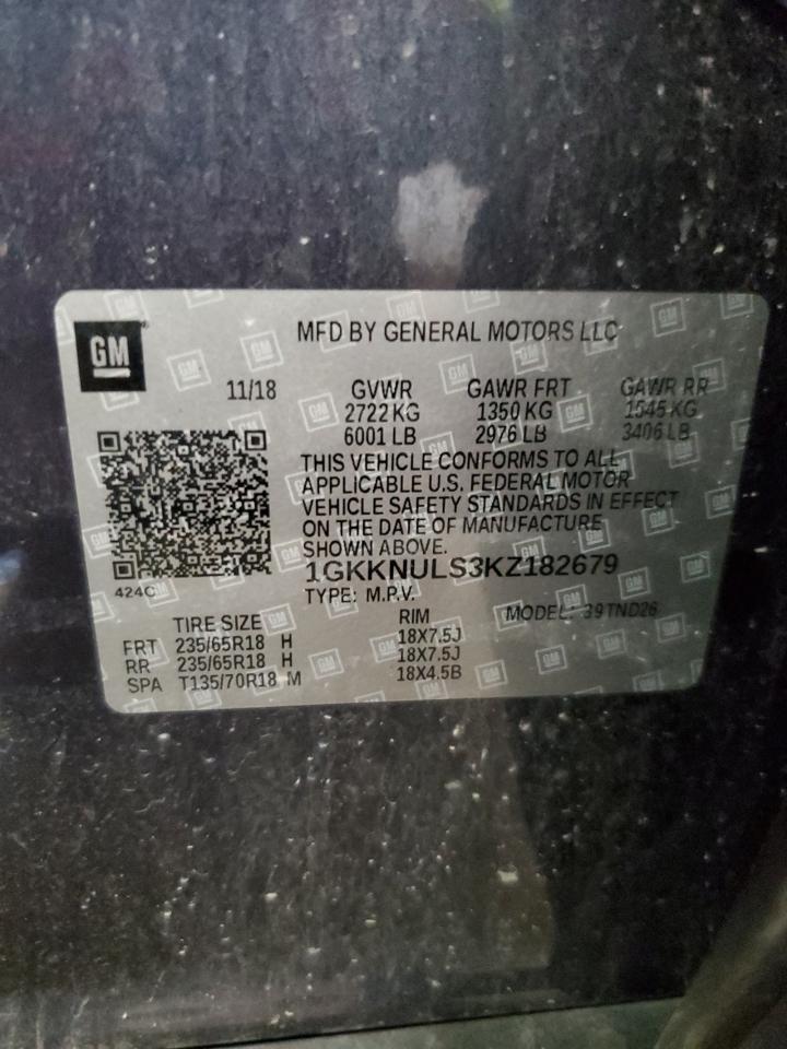 1GKKNULS3KZ182679 2019 GMC Acadia Slt-1