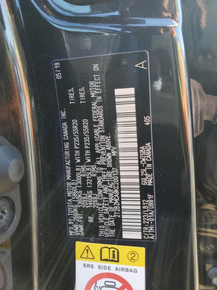 2T2BZMCA8KC200137 2019 Lexus Rx 350 Base