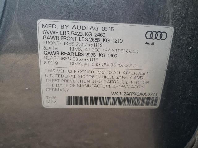 2016 Audi Q5 Premium Plus VIN: WA1L2AFPXGA056771 Lot: 57761854