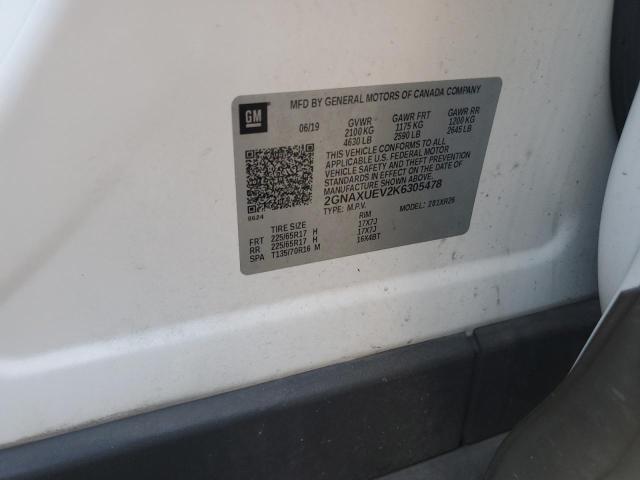 2019 Chevrolet Equinox Lt VIN: 2GNAXUEV2K6305478 Lot: 58474704