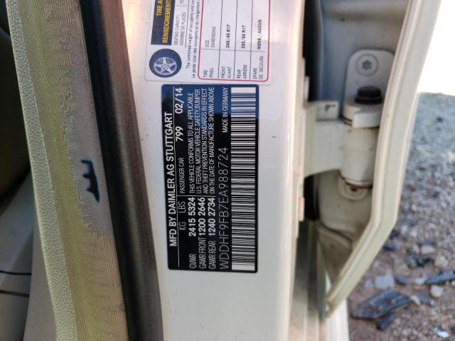 2014 Mercedes-Benz E 400 Hybrid VIN: WDDHF9FB7EA988724 Lot: 57565074