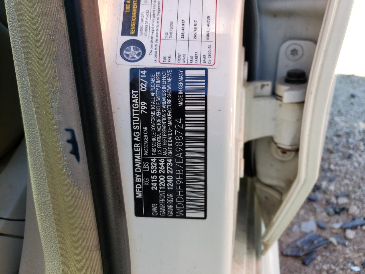 WDDHF9FB7EA988724 2014 Mercedes-Benz E 400 Hybrid