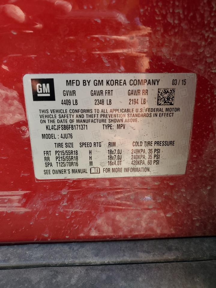 KL4CJFSB6FB171371 2015 Buick Encore Convenience