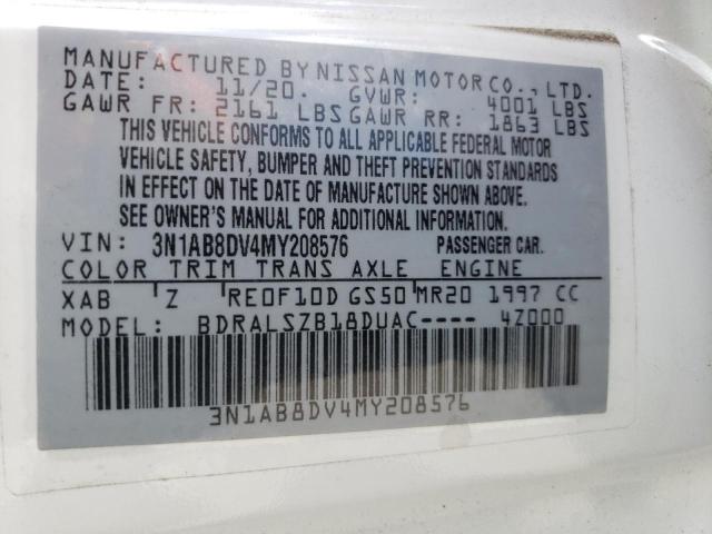 2021 Nissan Sentra Sr VIN: 3N1AB8DV4MY208576 Lot: 57636964